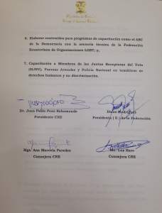 Acta del acuerdo entre consejo nacional electoral y federacion ecuatoriana de organizaciones lgbti