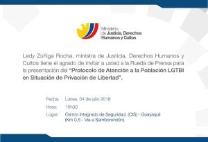 presentacion protocolo de atencion a lgbt glbti privados de la libertad ministerio de justicia ecuador