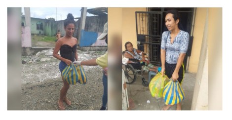 Entrega de víveres por parte del Colectivo de la Troncal - Federación Ecuatoriana de Organizaciones LGBT